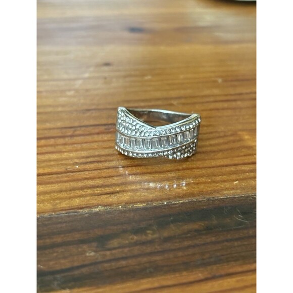 Engagement Band Ring 3 Ct Baguette Cut Simulated Diamond 925 Silver Gold Finish - Picture 1 of 11